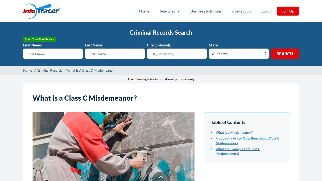 Class C Misdemeanor | Classifications and Examples - InfoTracer